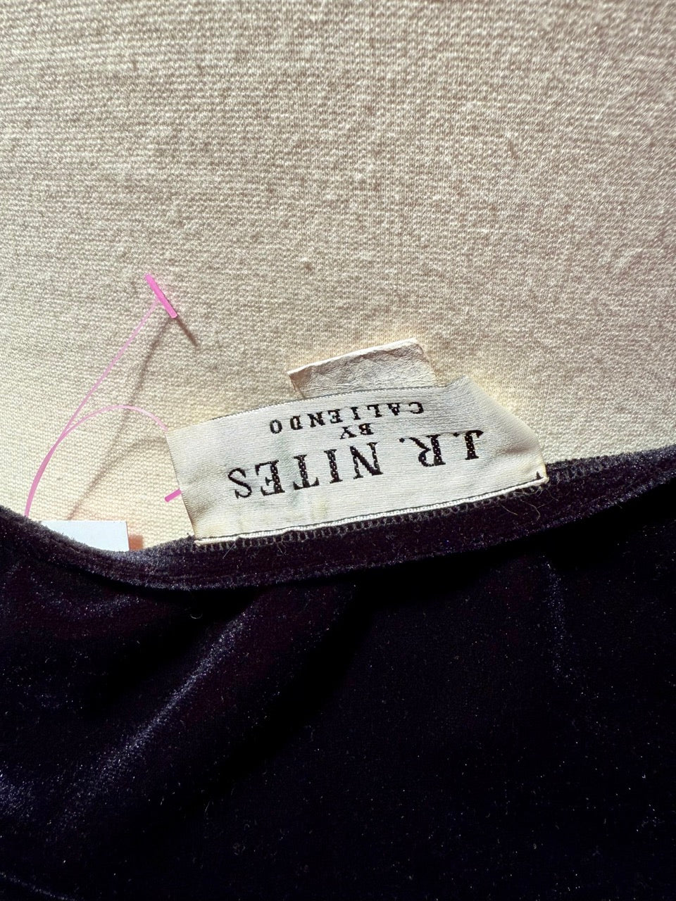 90s Black Velvet and Beads Skirt