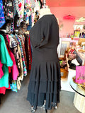 80s Drop Waist Ruffle Dress