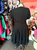 80s Drop Waist Ruffle Dress