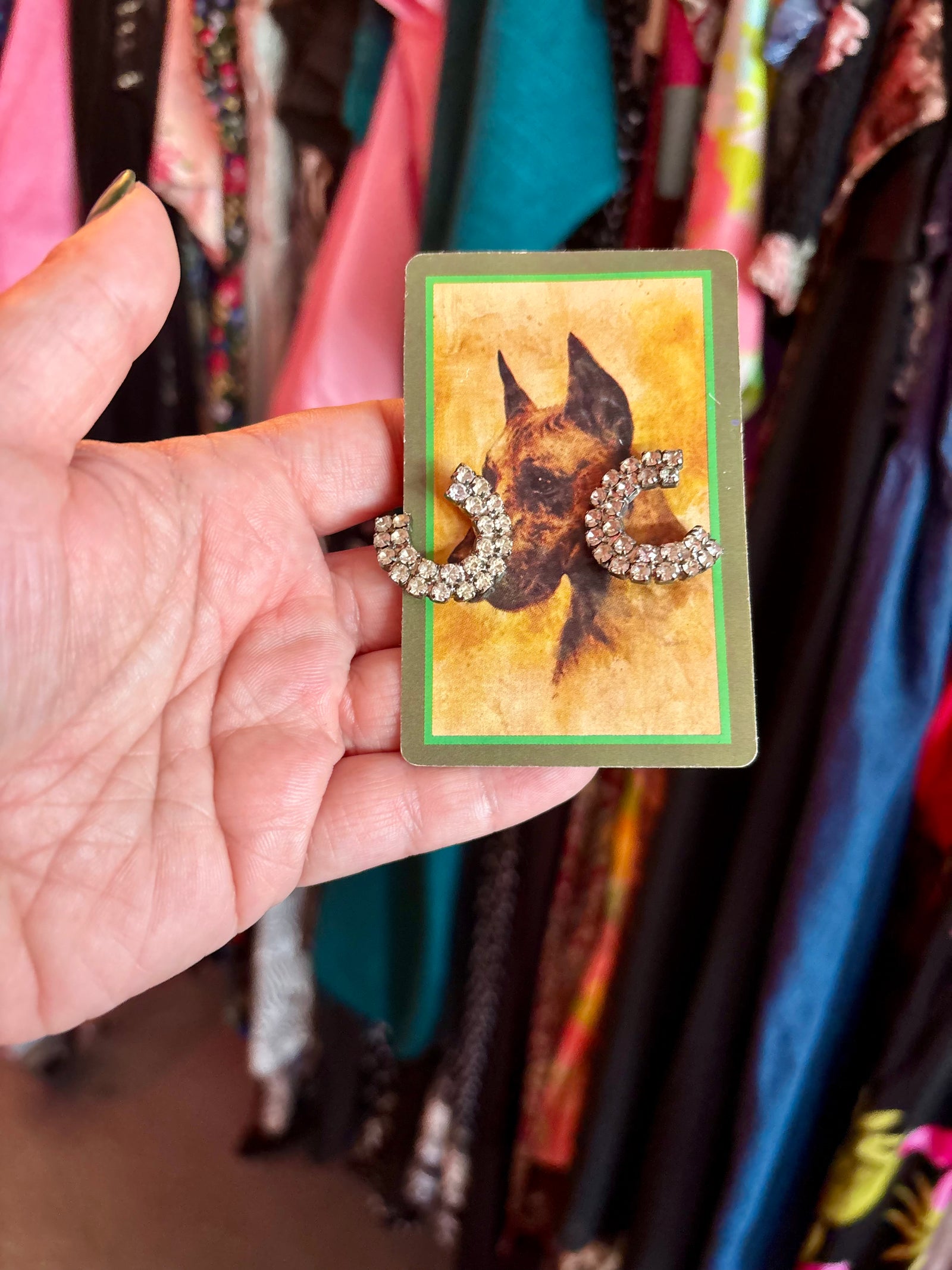 Lady Luck Vintage Rhinestone Earrings