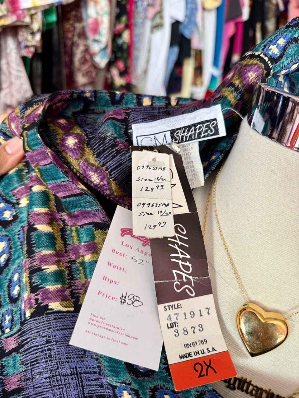 80's Deadstock Coffee Shop Blouse - Size 2X