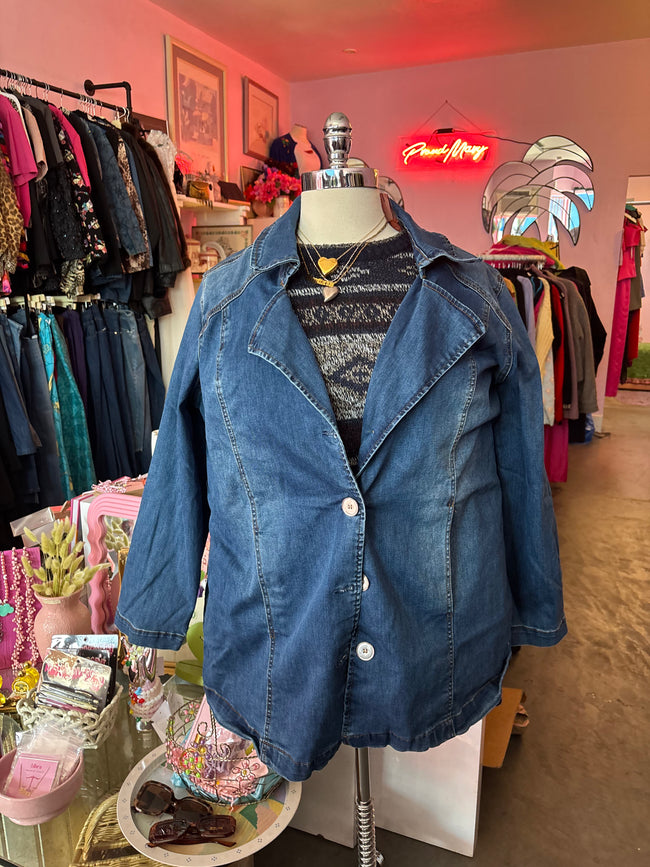 Stretch Denim Trench - 2X