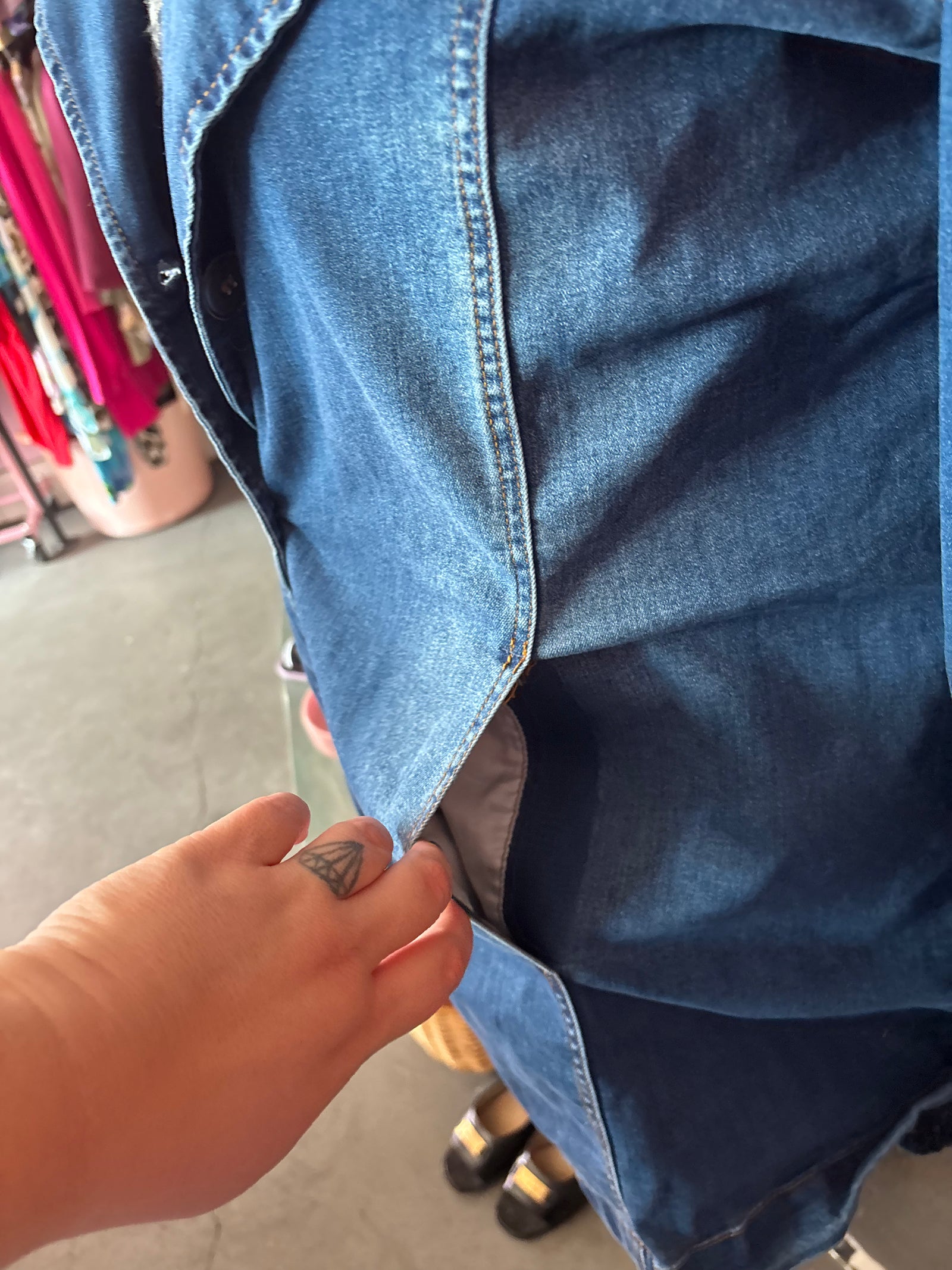 Stretch Denim Trench - 2X