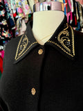 80s Golden Roses Knit Sweater Set - Size 3X