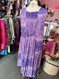 90s Pink And Purple Paisley Maxi Dress