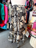 Jungle Botanist Leaf Print Midi Skirt