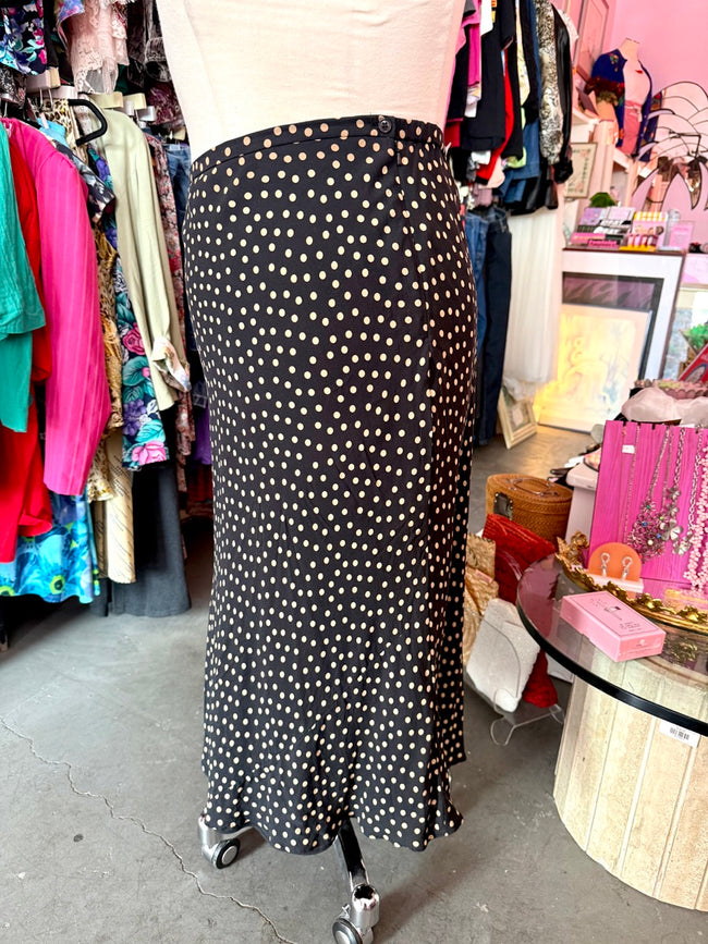 90s Jones New York Silk Polka Dot Skirt - 20W
