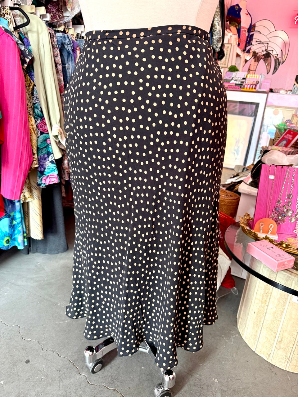 90s Jones New York Silk Polka Dot Skirt - 20W