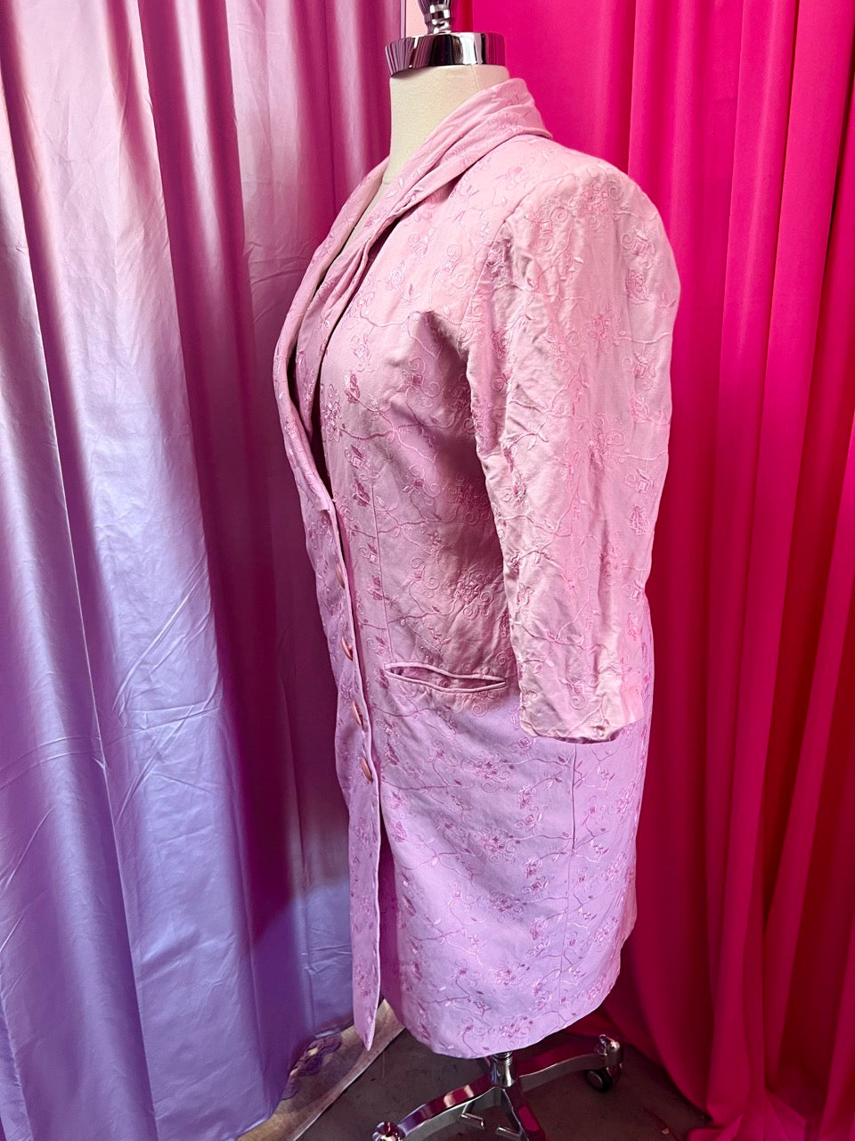 Vintage Revived Cotton Candy Pink Lily and Taylor Midi Blazer