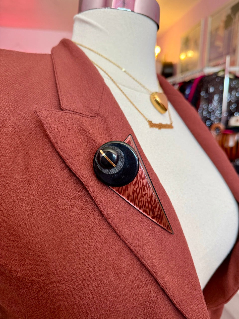 80s Twist Tie Brown Blazer