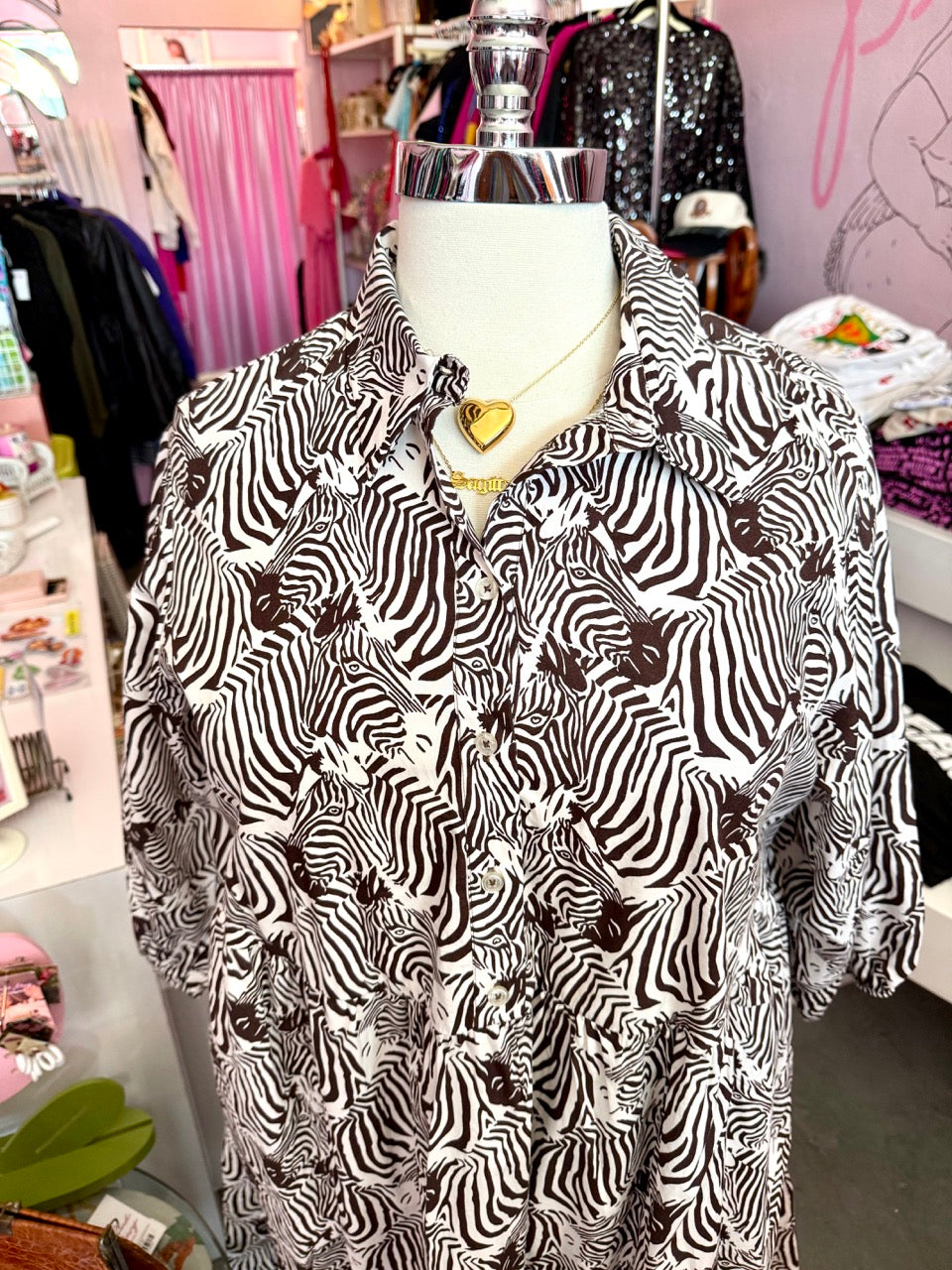 One of the Herd Brown and White Zebra Dress NWT - 3X