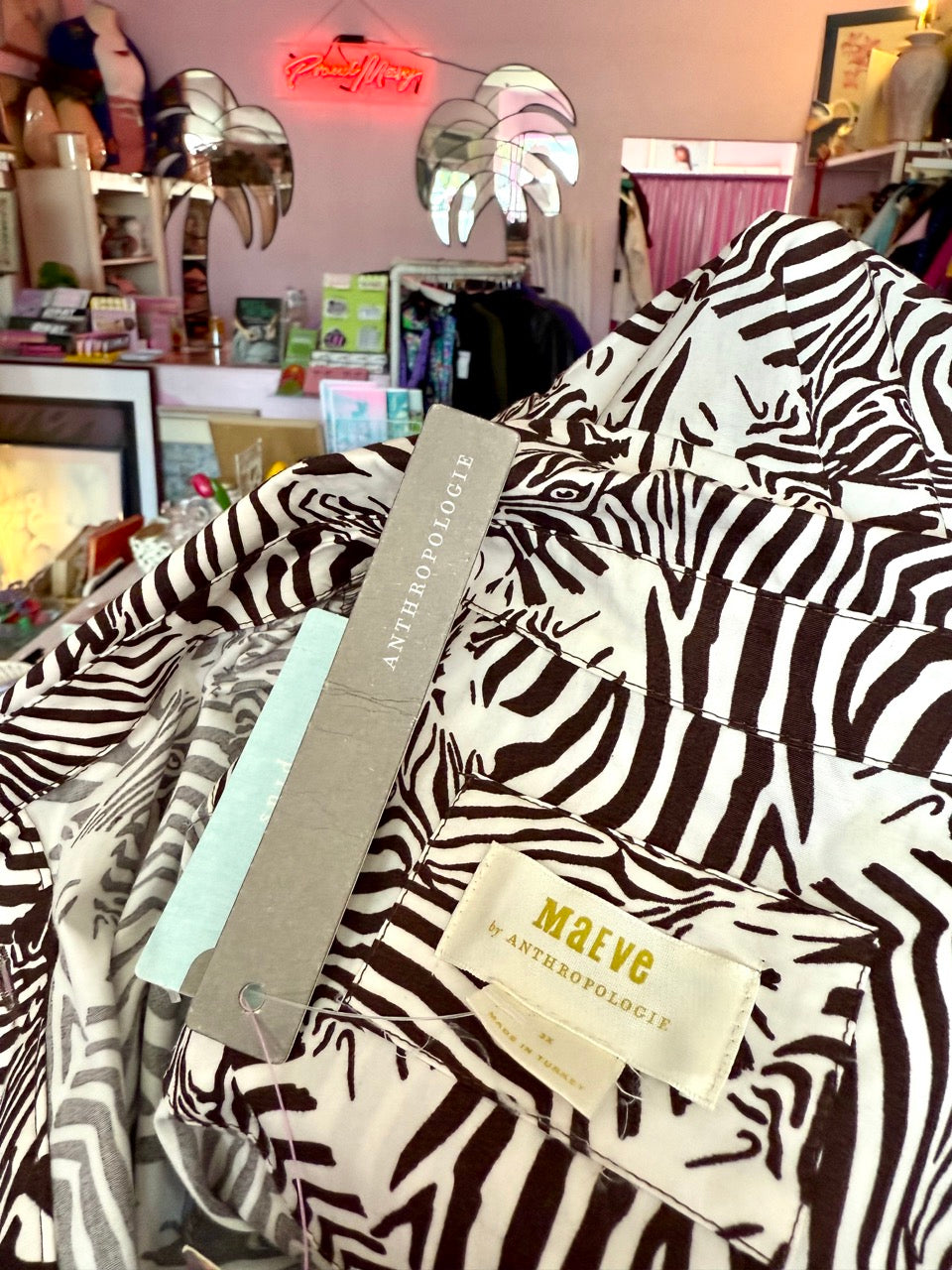 One of the Herd Brown and White Zebra Dress NWT - 3X