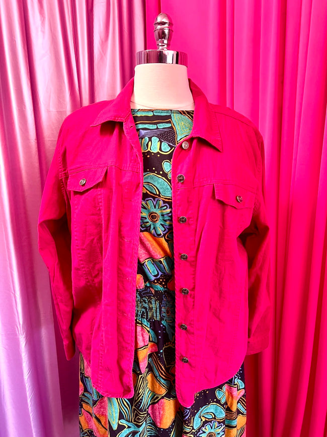 Fuchsia Linen Blend Jacket