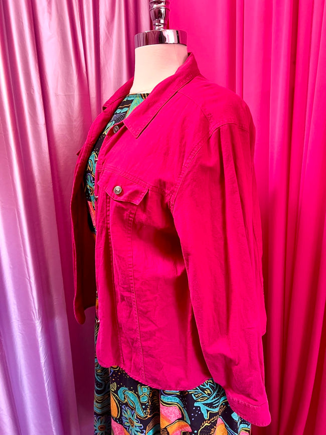 Fuchsia Linen Blend Jacket