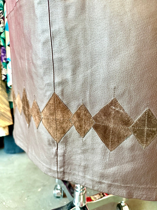 Brown Leather Skirt with Suede Details - 20/22