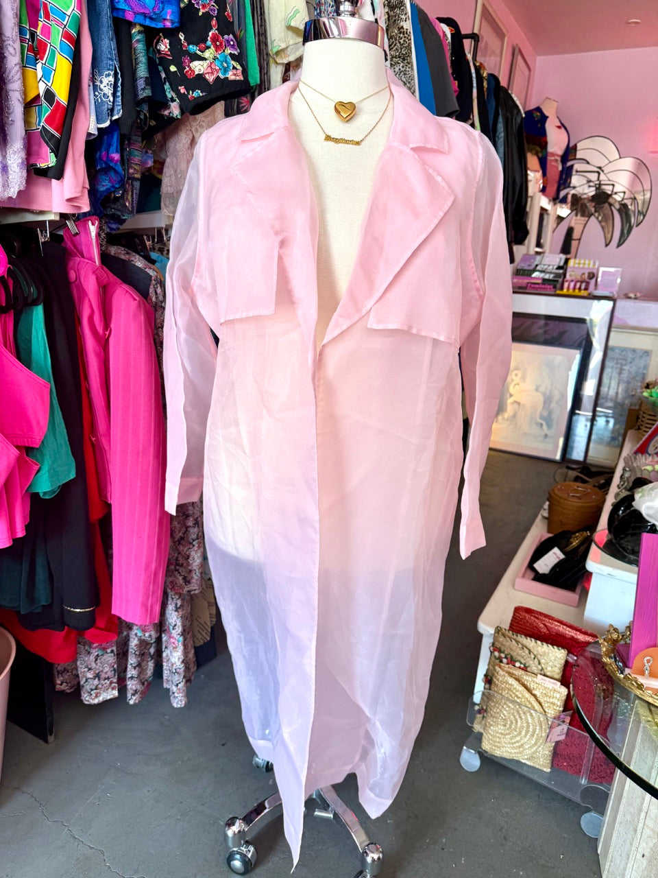 Premme Pink Organza Trench - Size 1, 1X/2X