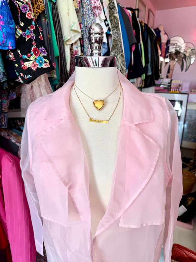 Premme Pink Organza Trench - Size 1