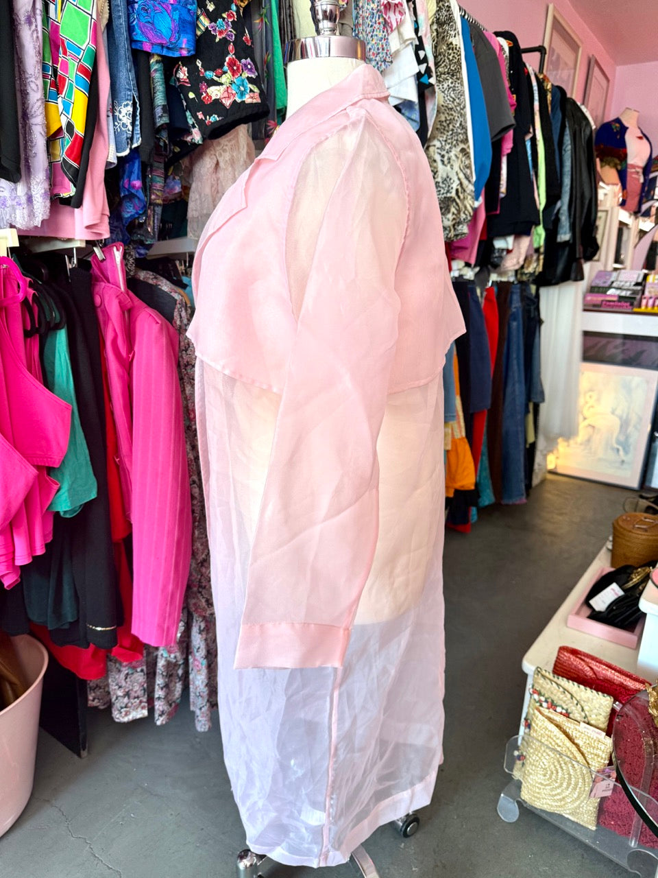 Premme Pink Organza Trench - Size 1, 1X/2X