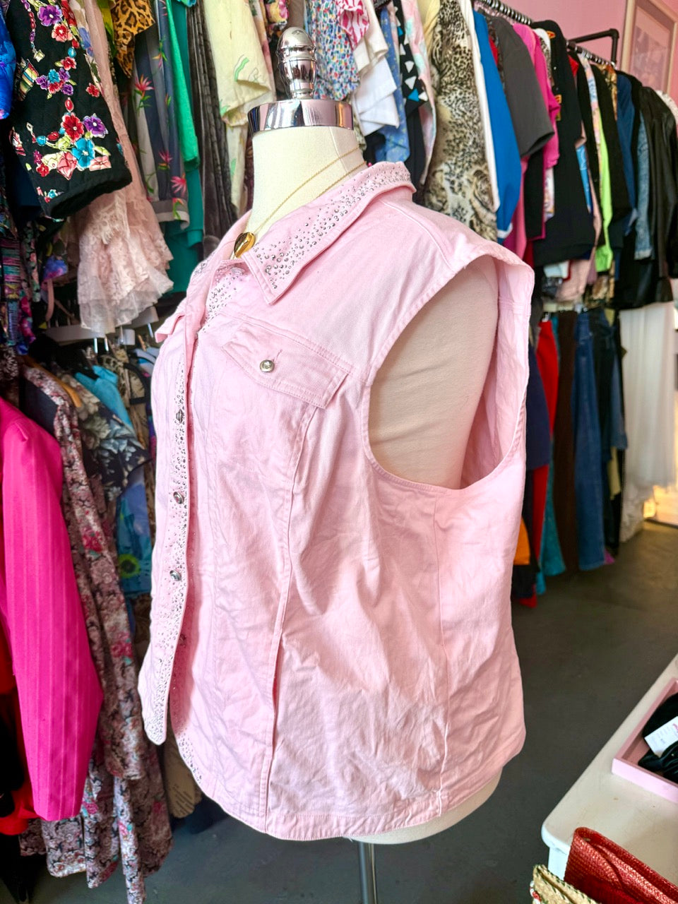 Dolly's Day Off Blingy Vest Quacker Factory - 3X