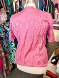 80s Satin Floral Button Up - Size 18/20
