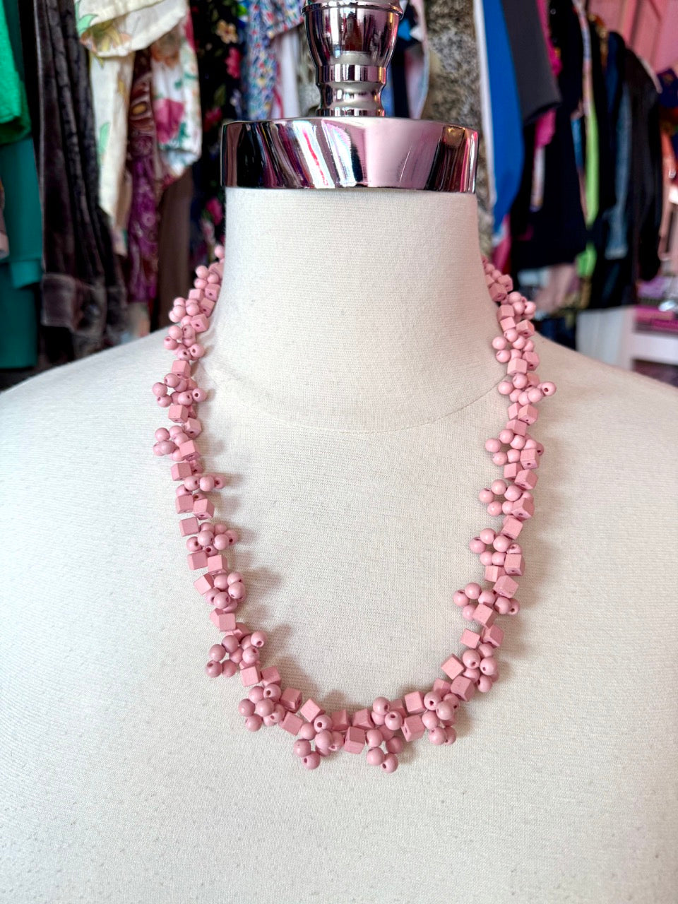 80s Geometric Beads Necklace