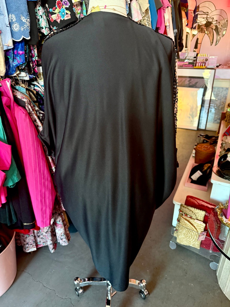 Sequin Stripe Batwing Cover Up - Size 14-24