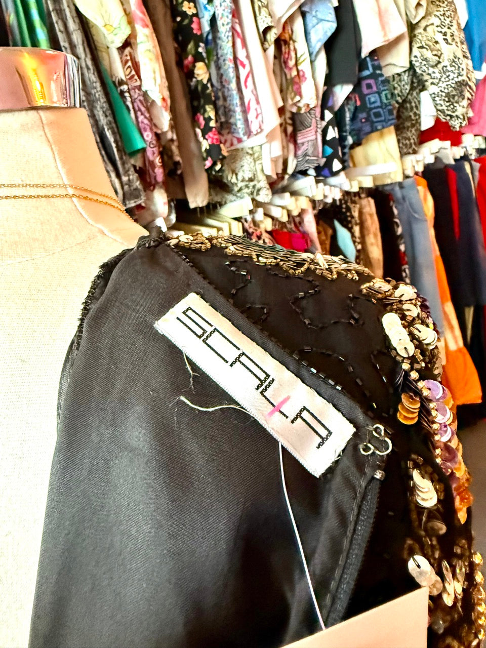 80s Fireworks Sequin and Beads Formal Dress - Size 16/18 1X/2X