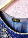 80s Pearls and Petals Sequin and Beaded Dress - Size 18
