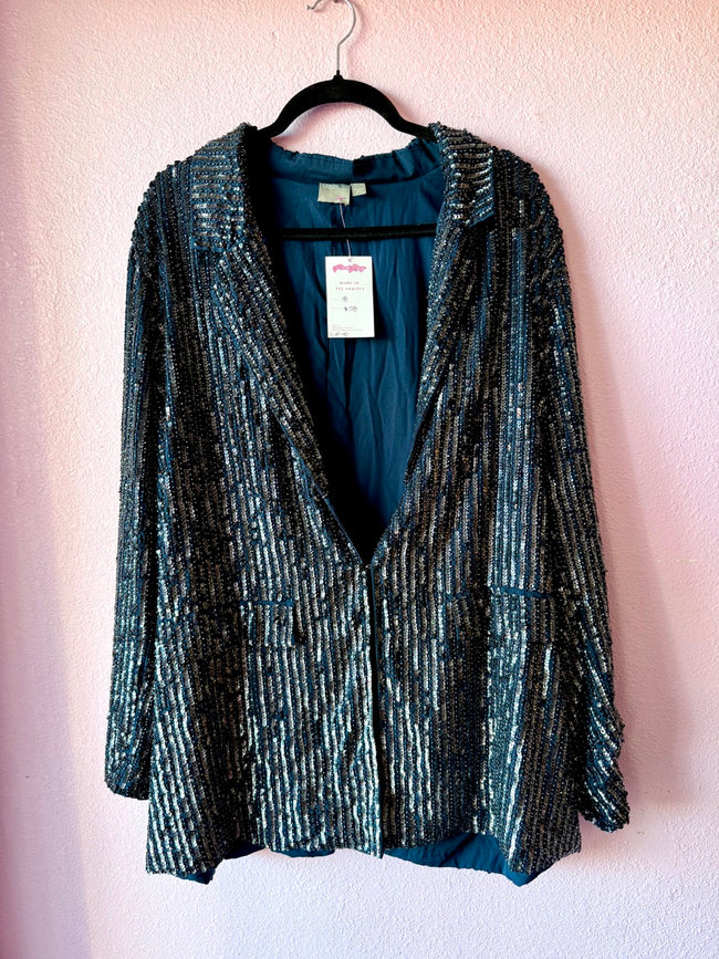 ASOS Navy Blue Sequin Suit - Size 18