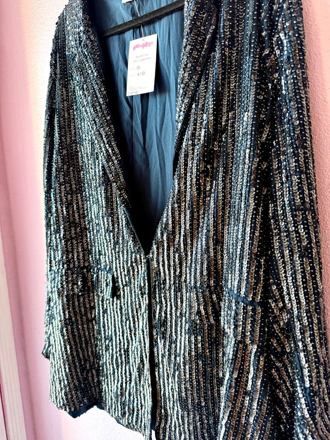 ASOS Navy Blue Sequin Suit - Size 18
