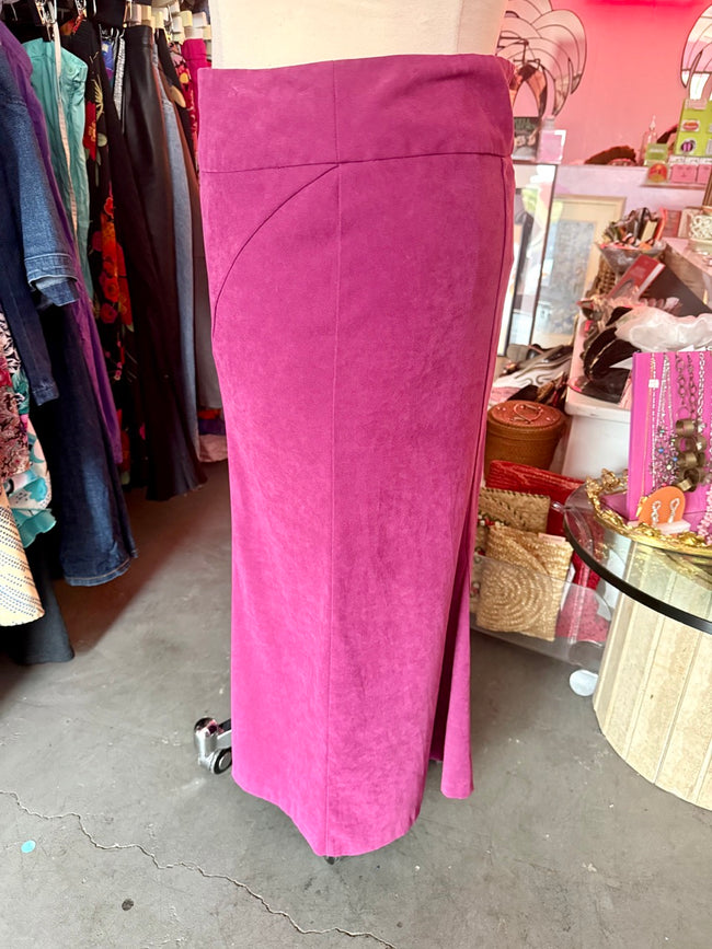 Ashley Stewart Orchid Faux Suede Maxi Skirt - Size 26