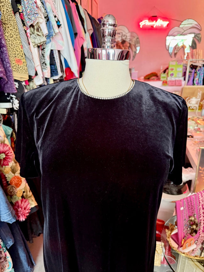 Little Blingy Dress Velvet Mini Dress - Size 24