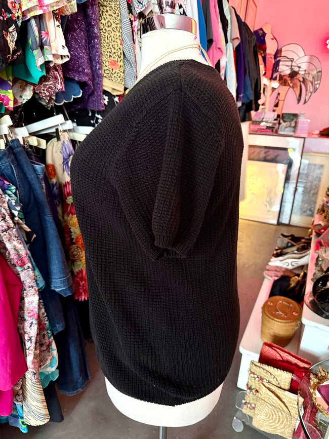 Keep it Classic Black Short Sleeve Knit Sweater - Size 2X-4X