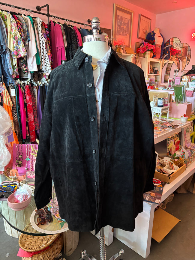 Early 2000's Suede Button Down Jacket - 3X