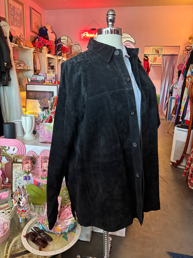 Early 2000's Suede Button Down Jacket - 3X