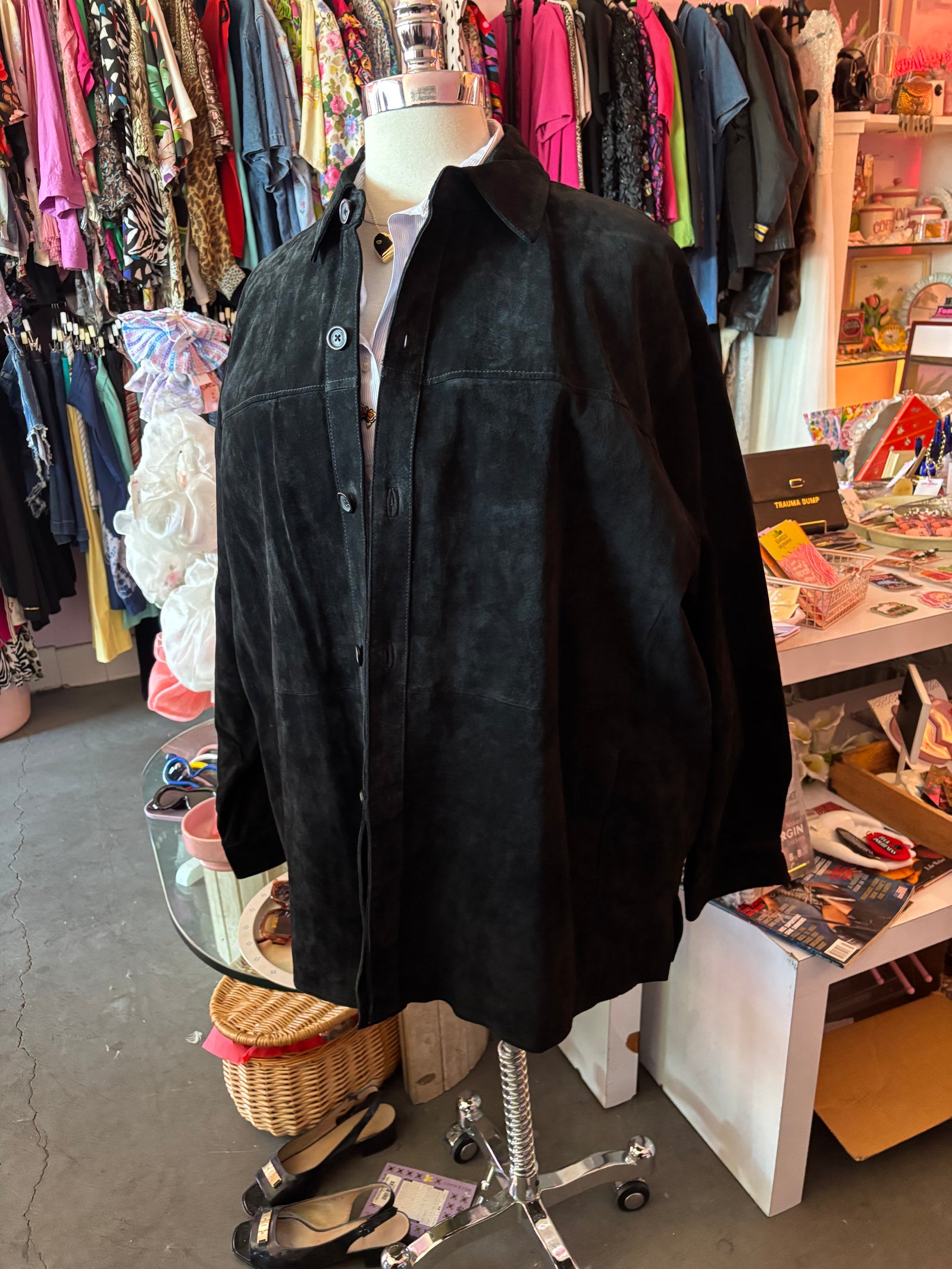 Early 2000's Suede Button Down Jacket - 3X