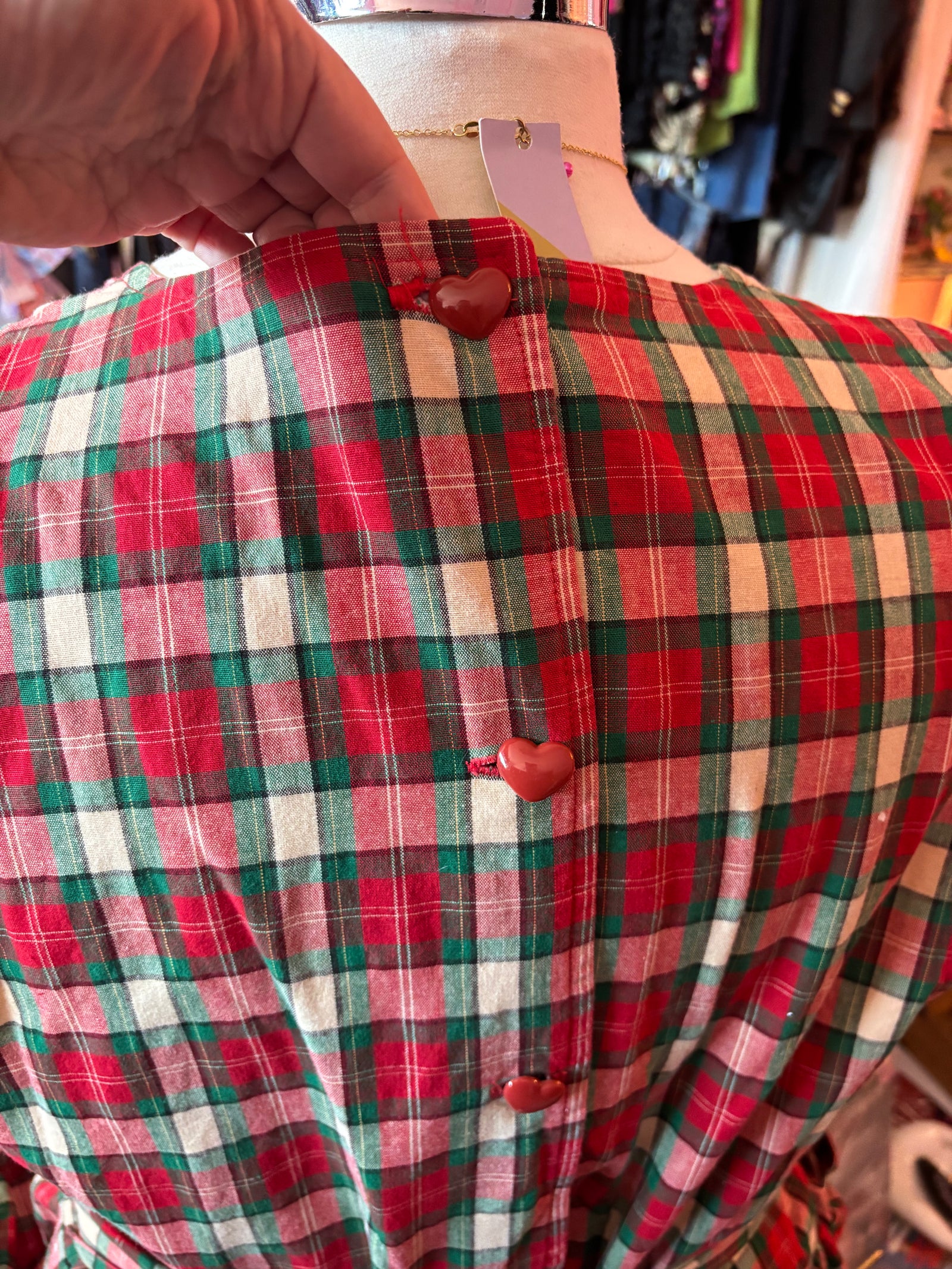 Hand-made Tartan Pinafore Dress - 1X/2X