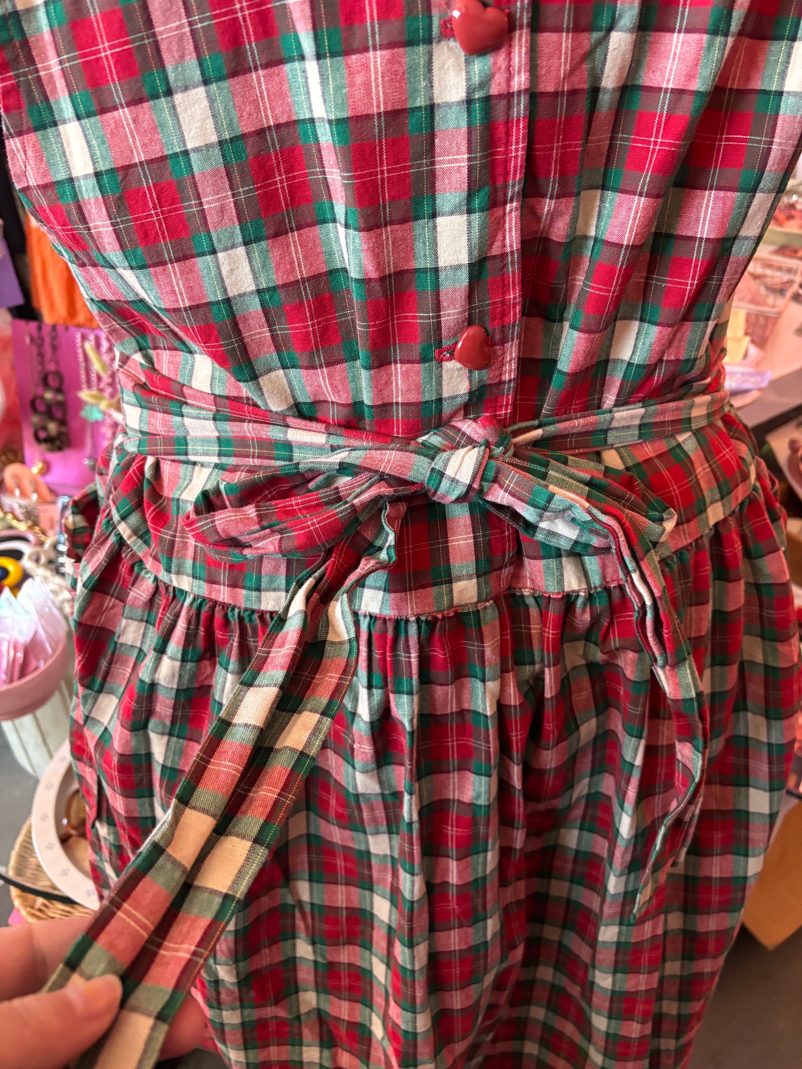 Hand-made Tartan Pinafore Dress - 1X/2X