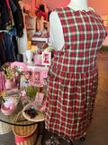 Hand-made Tartan Pinafore Dress - 1X/2X
