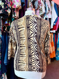 Cinnamon Silk Blend 3/4 Sleeve Cardigan with Brown Buttons - 2X