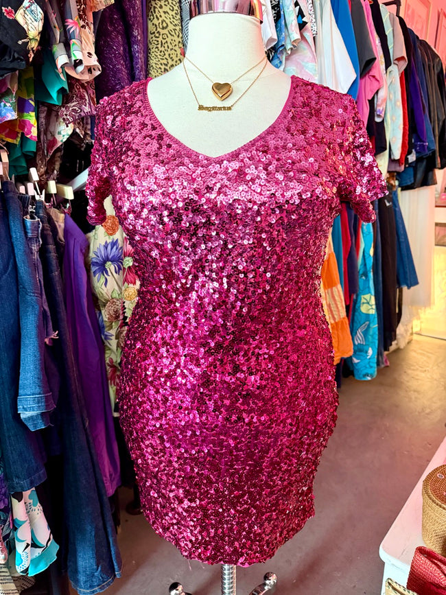 Hi Barbie! Ombre Sequin Mini Dress - Size 18