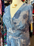 2000s Plissé Glitter Flowers Dress - Size 22+