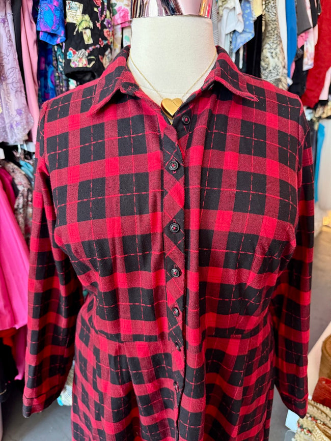Modcloth Buffalo Plaid Dress - Size 2X