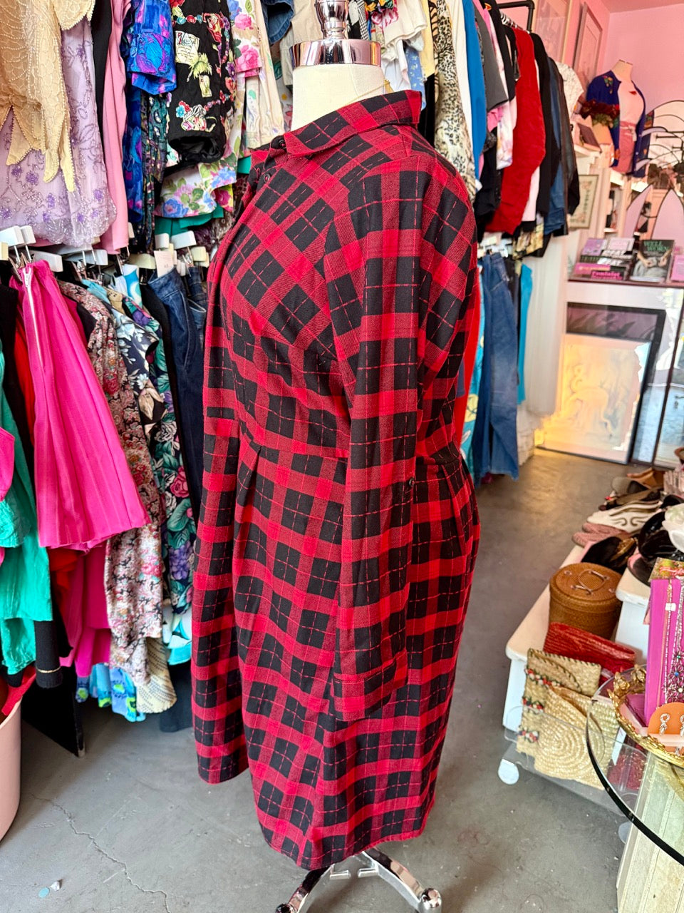 Modcloth Buffalo Plaid Dress - Size 2X