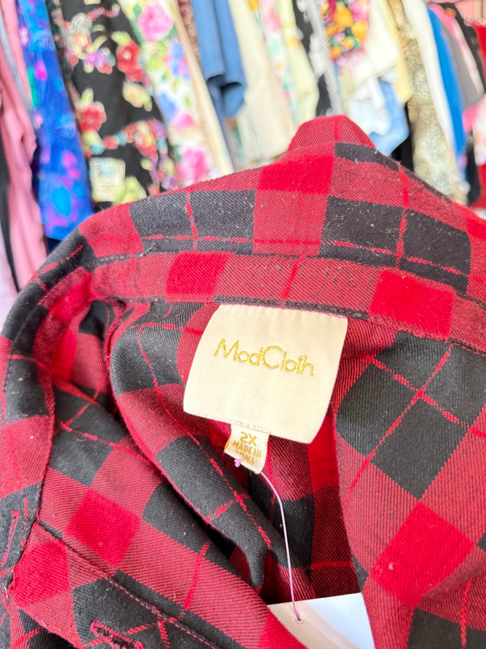 Modcloth Buffalo Plaid Dress - Size 2X