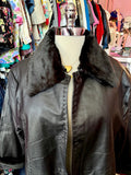 Verse Leather Jacket With Removable Fur Trim - Size 24/26