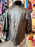 Verse Leather Jacket With Removable Fur Trim - Size 24/26