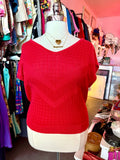 80s Red V-neck Sweater Vest - Size 2X-4X