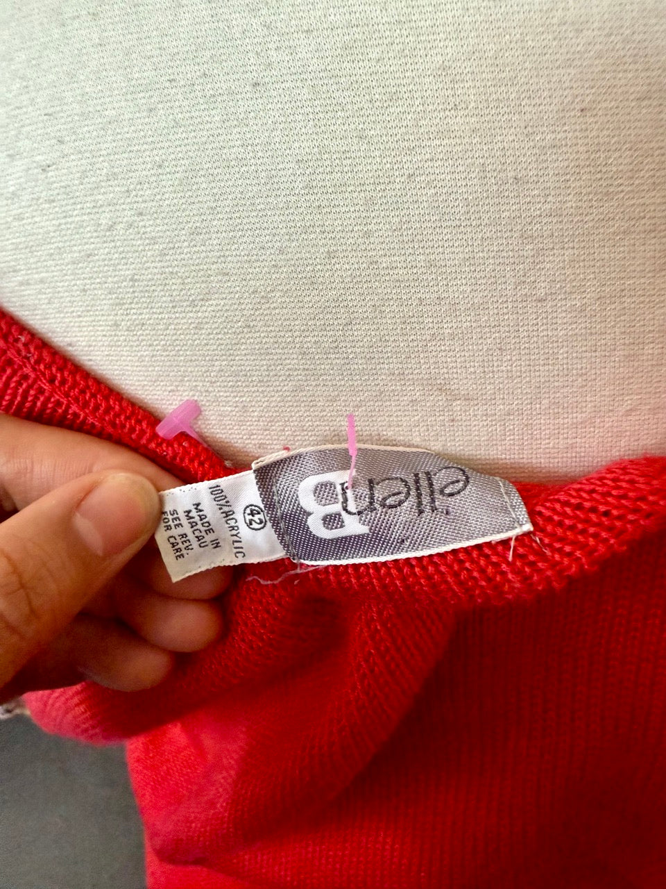 80s Red V-neck Sweater Vest - Size 2X-4X
