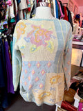 80s Pastel Patchwork Sweater - Large - 1X